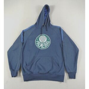 Palmeiras Sweatshirt Hoodie Mens Small Blue Soccer Pullover Kangaroo Pocket